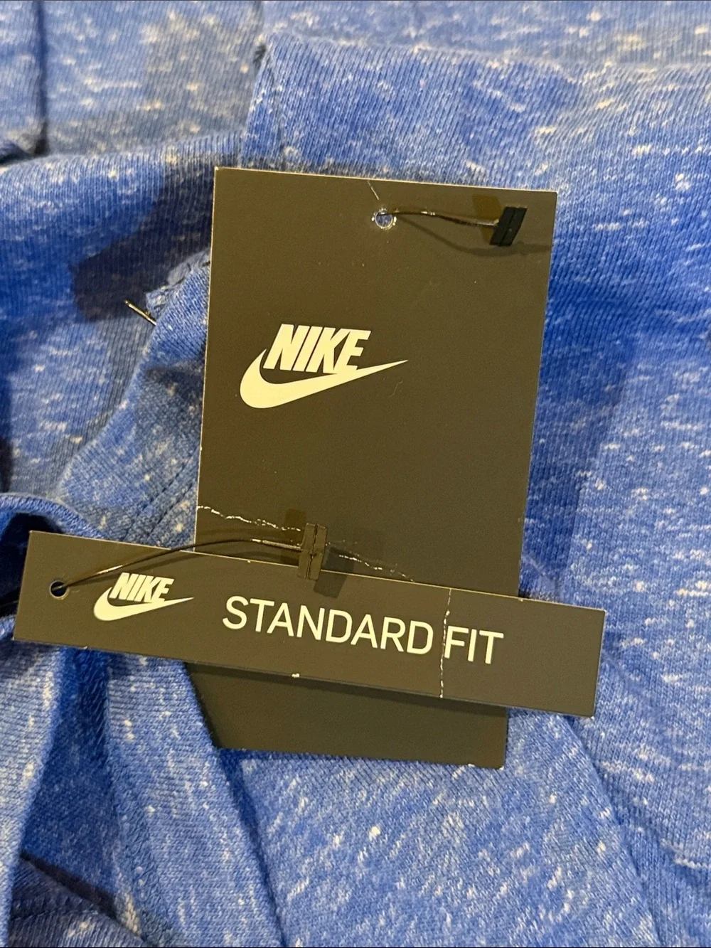Nike Heather Blue Short Sleeve Tee with Red Swoosh